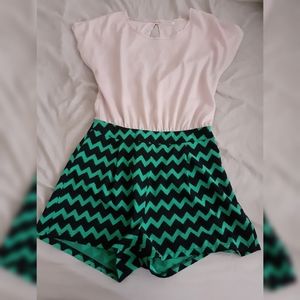 Multicolored open back rumper